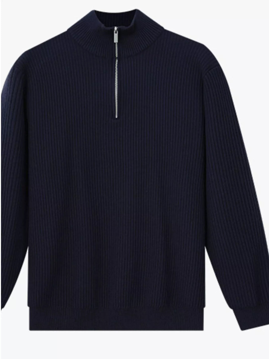 Men's Plus Size Ribbed Half-Zip Sweater