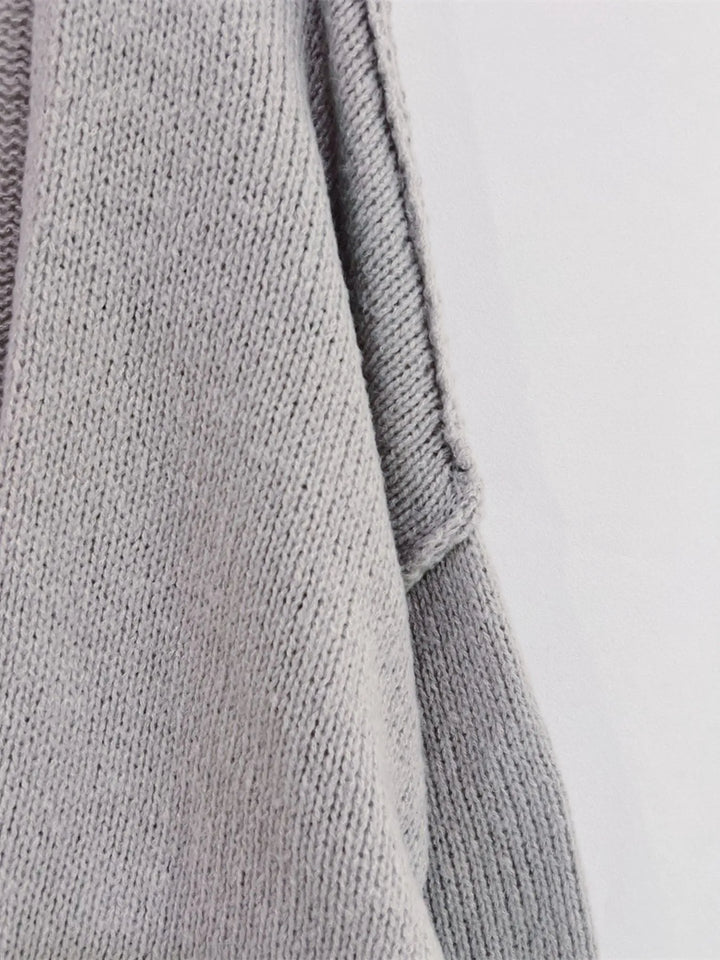 Open Front Dropped Shoulder Cardigan