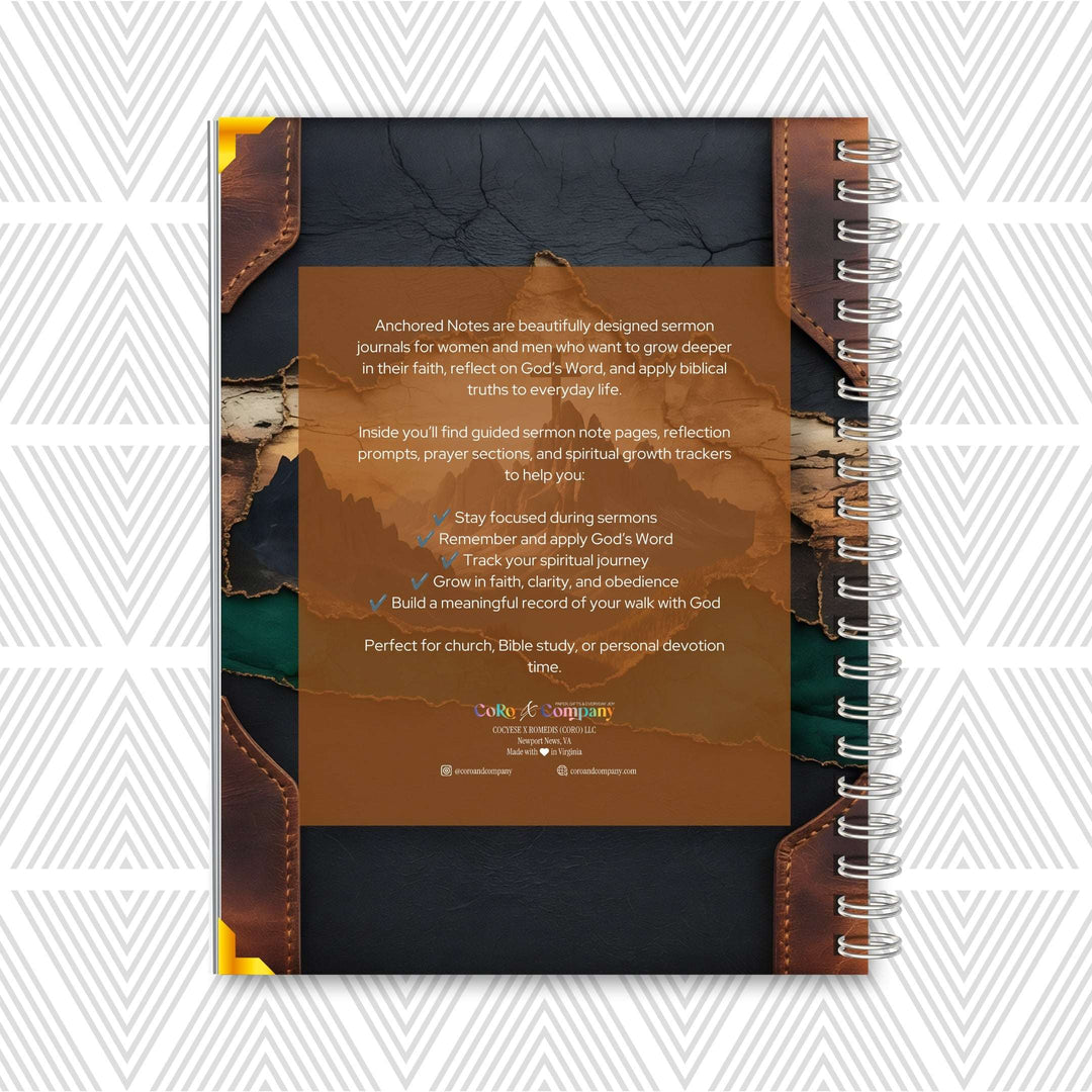 Anchored Notes Sermon Journal for Men