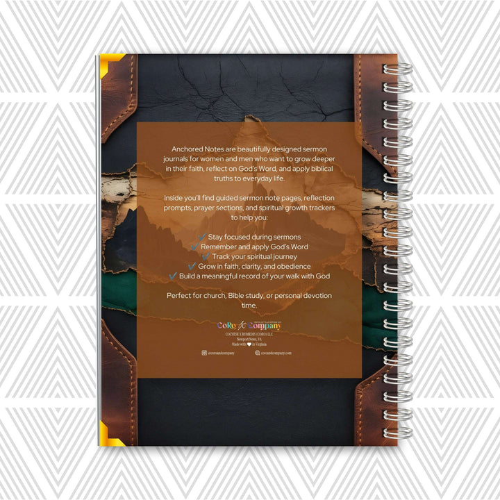Anchored Notes Sermon Journal for Men