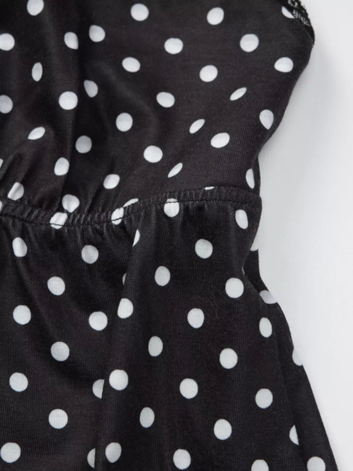 Polka Dot Lace Trim Cami