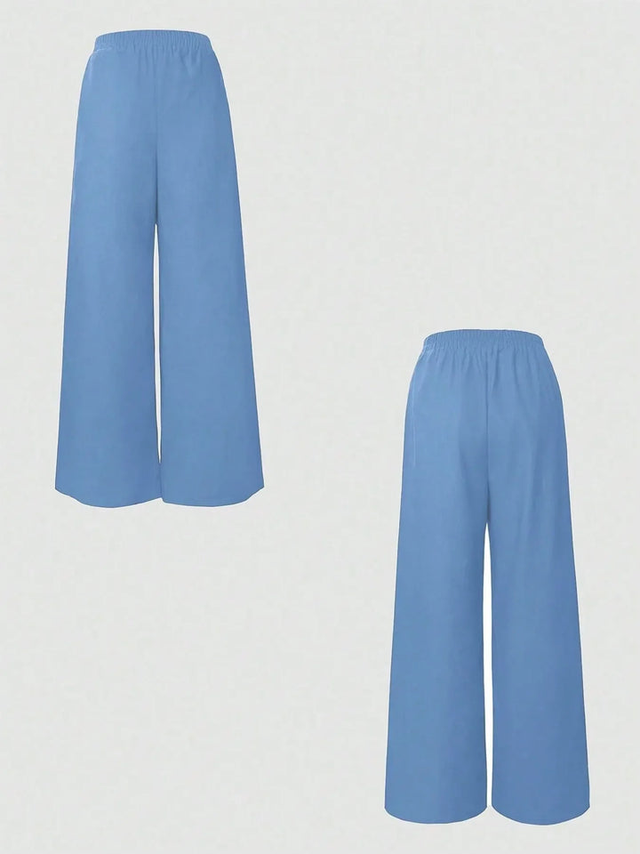 One Button Sleeveless Top and Pants Set