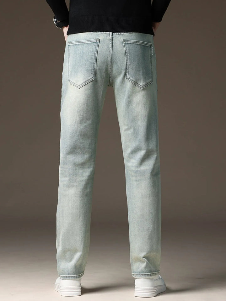 Men's Wash Straight Fit Casual Jeans