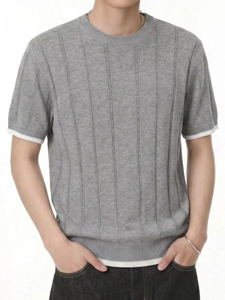 Men's Contrasting Trim Knit T-Shirt
