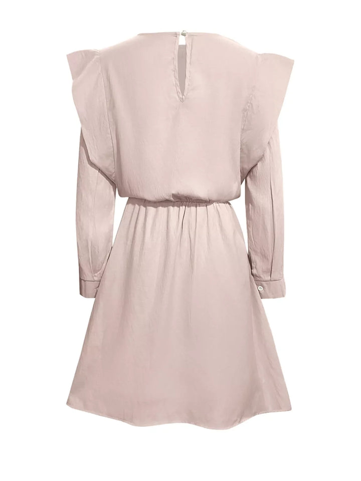 Ruffled Long Sleeve Mini Dress