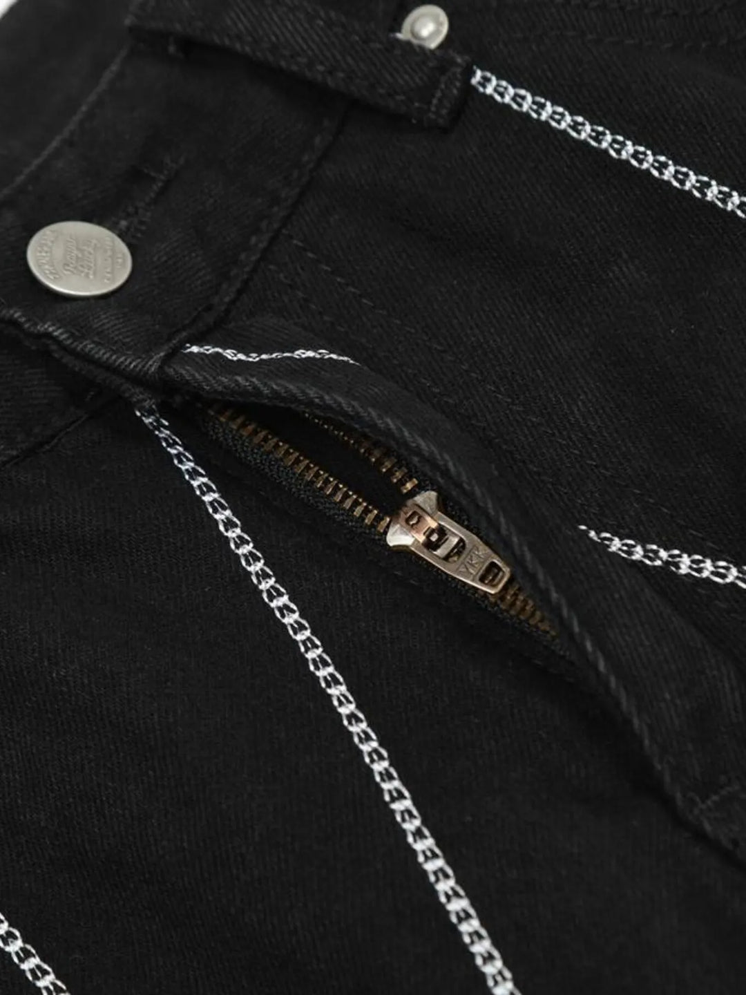Men's Spider Web Embroidered Flared Jeans