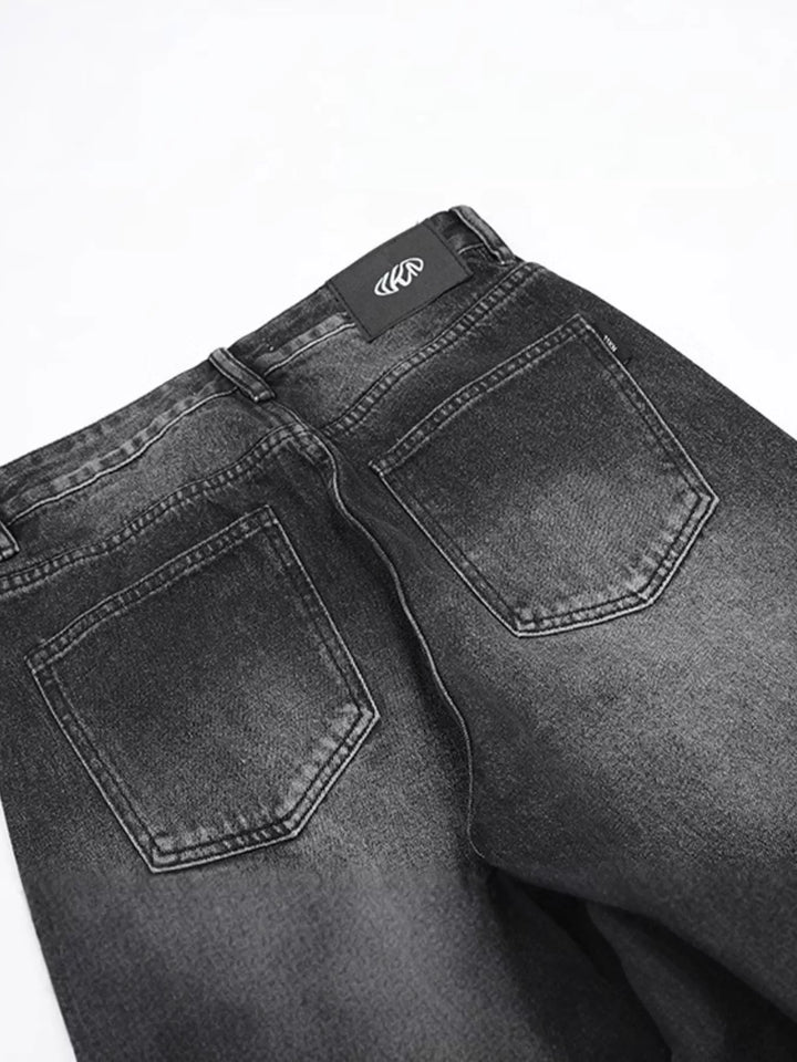 Men's Washed Wide Leg Jeans