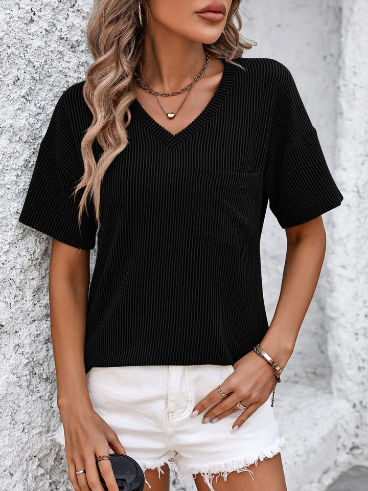 Relaxed V-Neck Pocket Tee