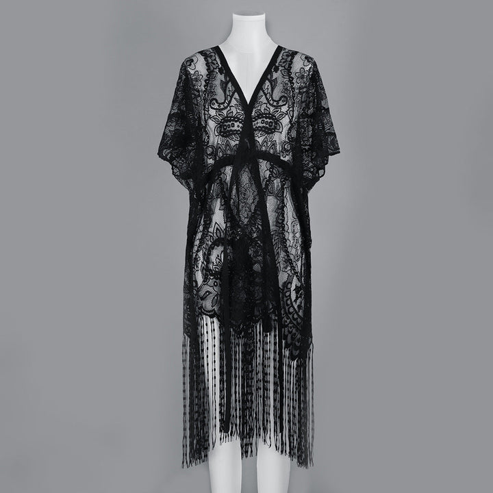 Self-tie Lace Cashew Sunscreen Shawl For Women