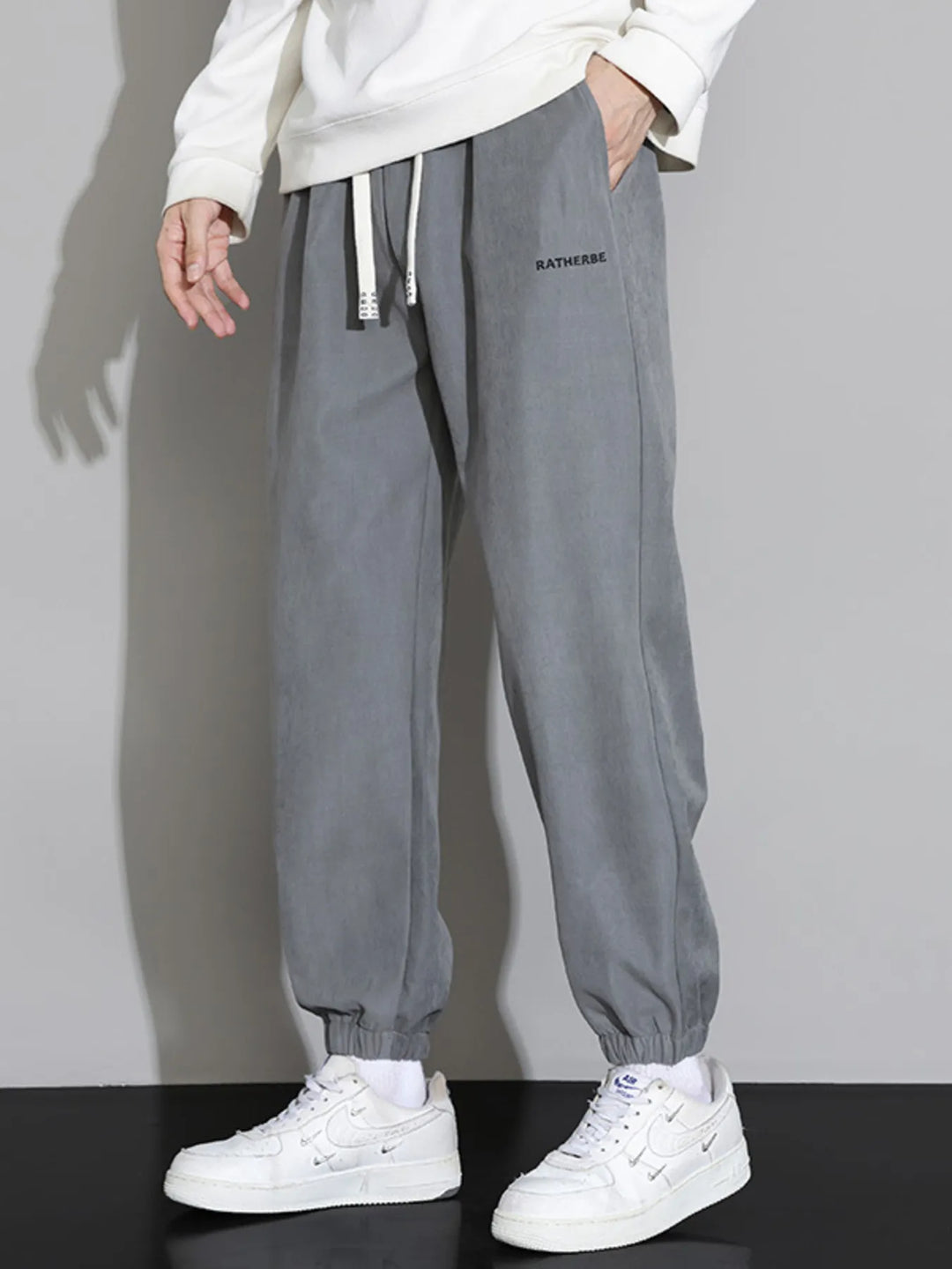 Men's Plus Size Drawstring Joggers with Side Pockets