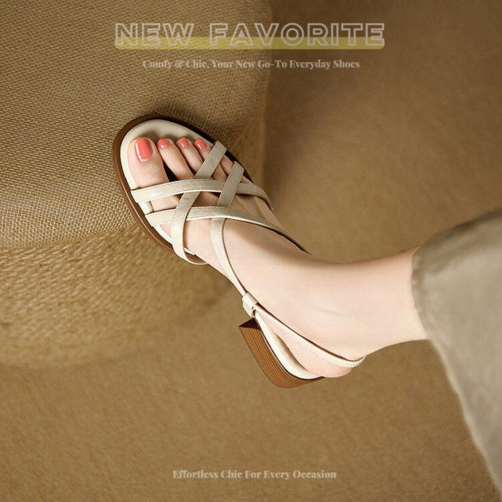 Womens Roman Sandals With A Block Heel