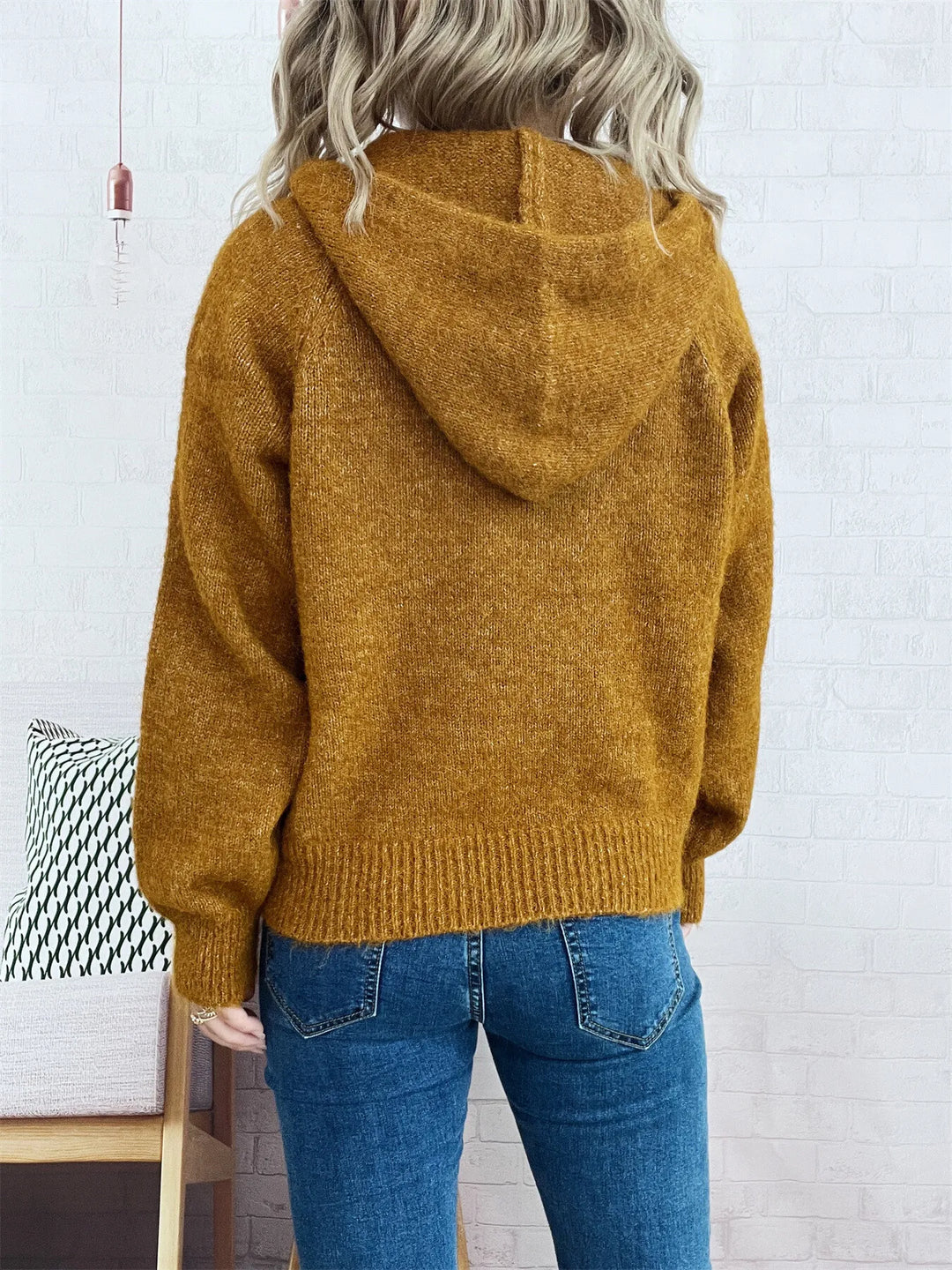 Quarter Zip Ribbed Hem Sweater