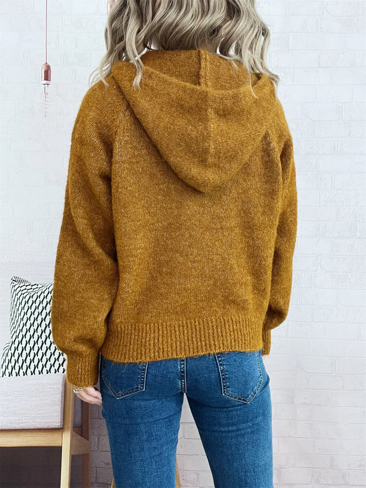 Quarter Zip Ribbed Hem Sweater