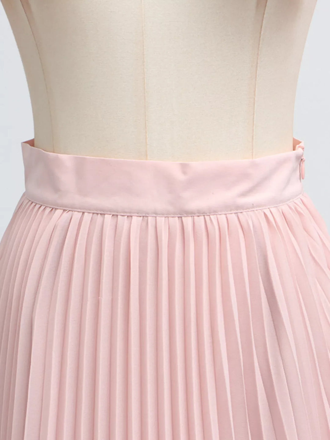 Frill Lapel Collar Top and Pleated Skirt Set