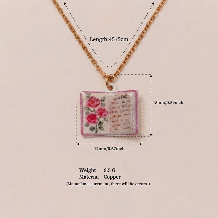 Retro Book Necklace For Women