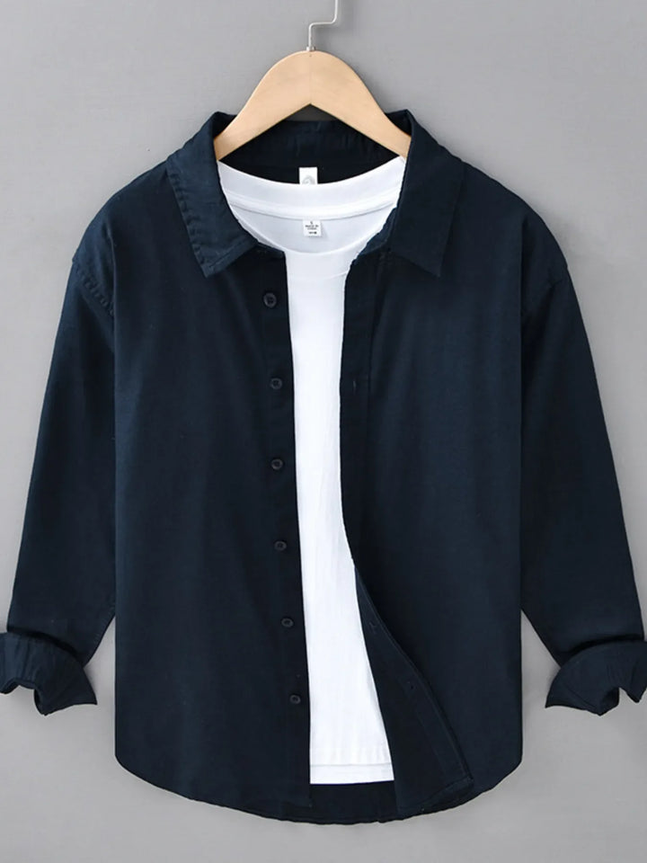 Men's Plus Size Button Up Long Sleeve Shirt
