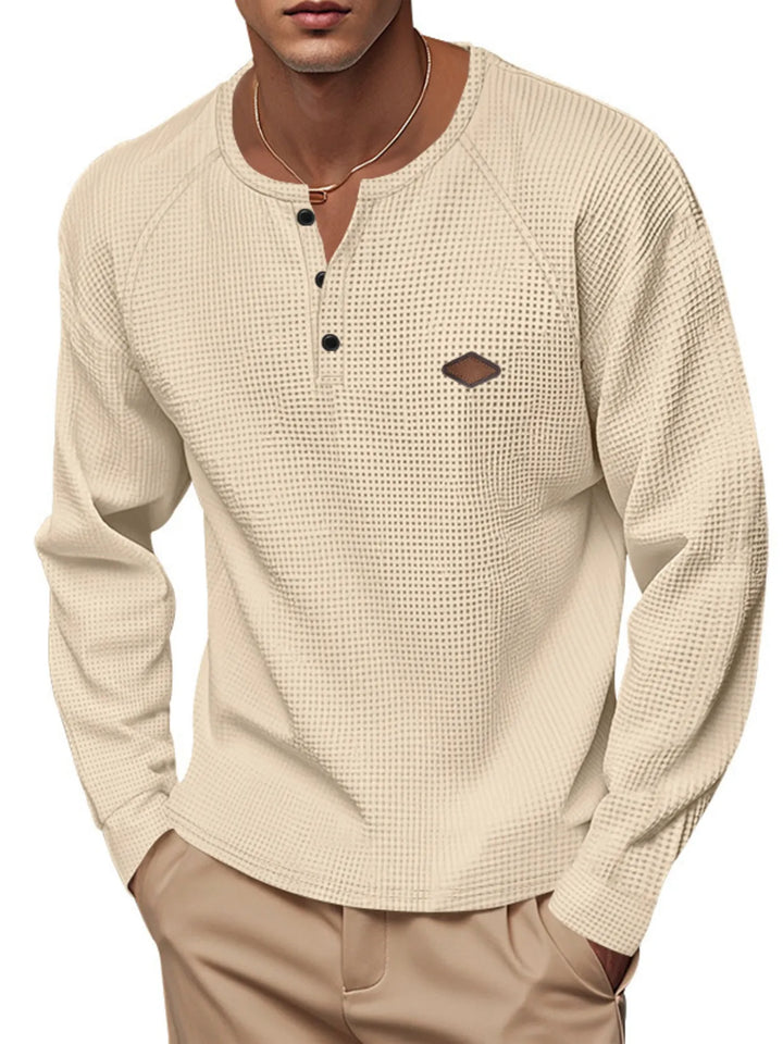 Men's Full Size Button Detail Long Sleeve T-Shirt Plus Size