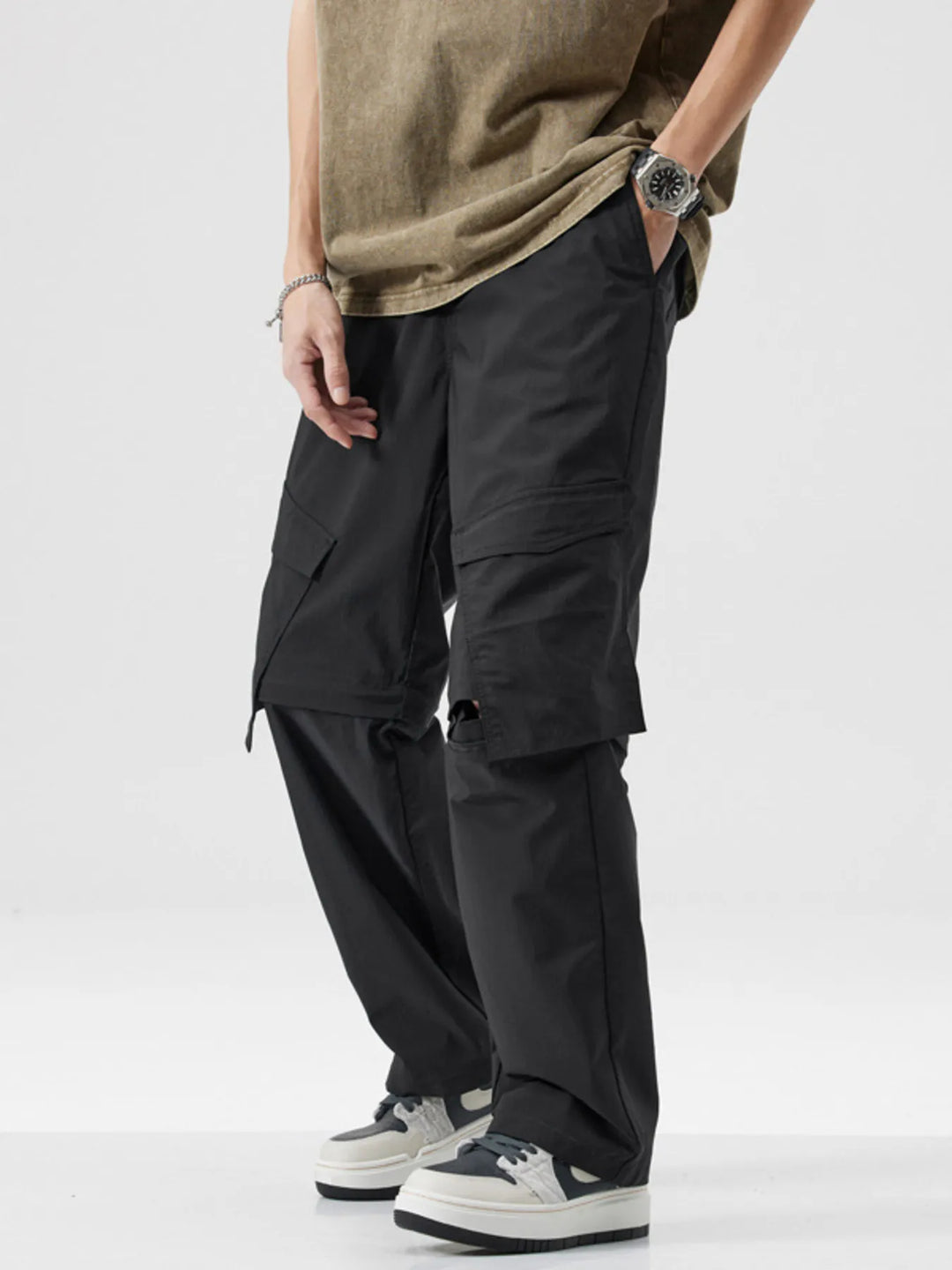 Men's Full Size Wide Leg Cargo Pants Plus Size