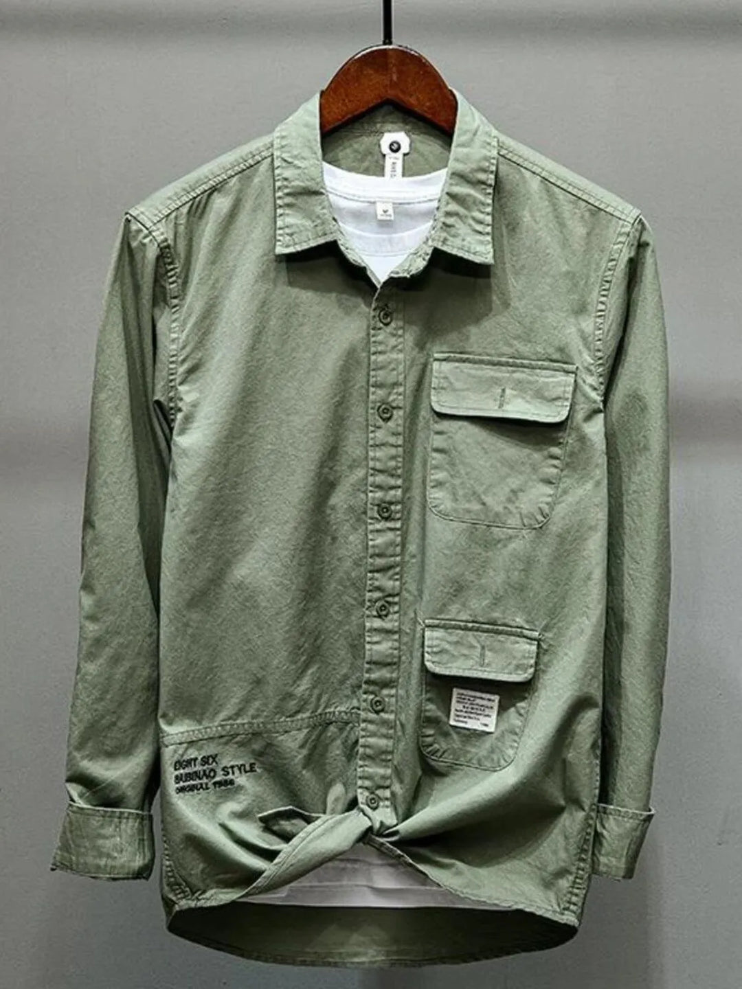 Men's Plus Size Button Up Long Sleeve Shirt