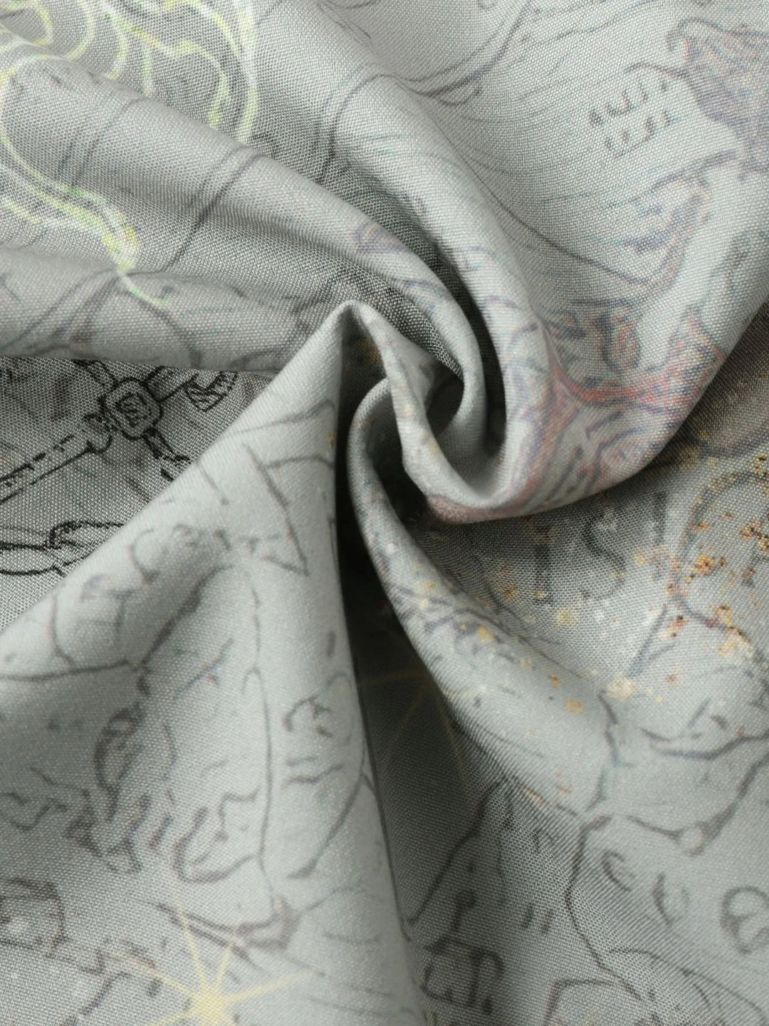 Men's Vintage Map Print Short Sleeve Button Down Shirt