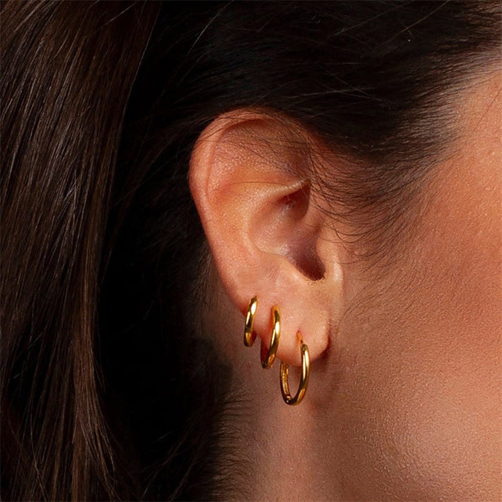 European And American Stainless Steel Hoop Earrings Minimalist Style