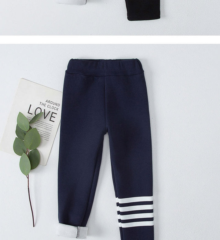 Winter Fleece-lined Thickened Leggings For Girls
