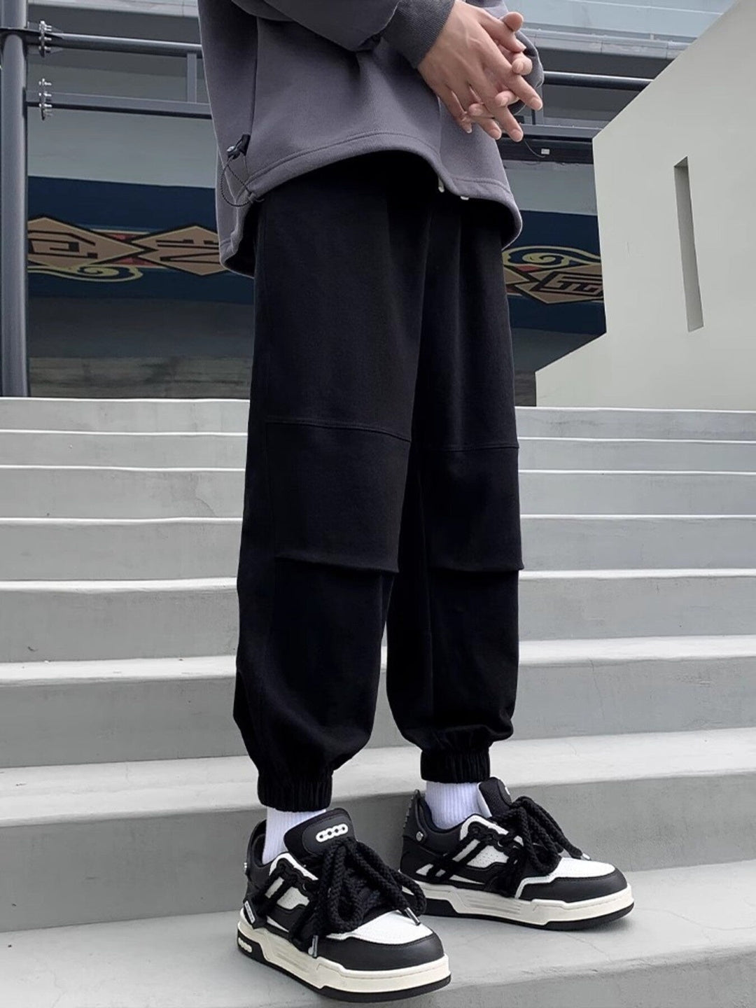Men's Plus Size Drawstring Joggers with Pockets