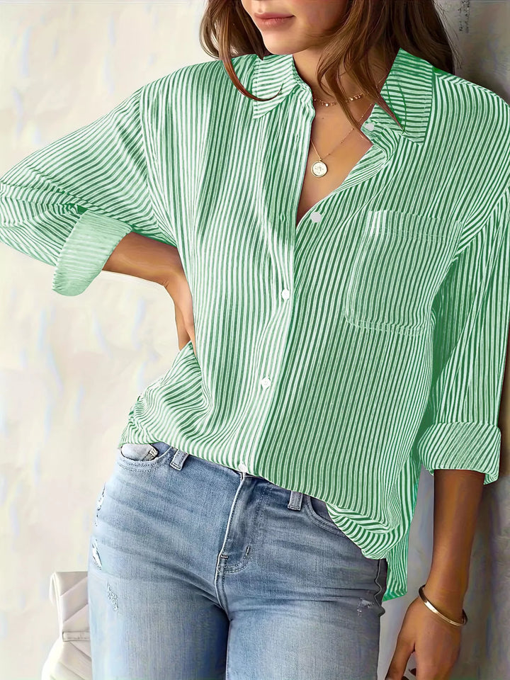 Striped Button-Down Relaxed Fit Shirt