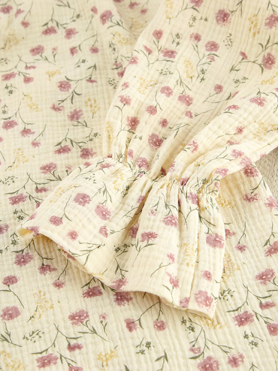 Floral Print Button-Down Top and Pants Lounge Set