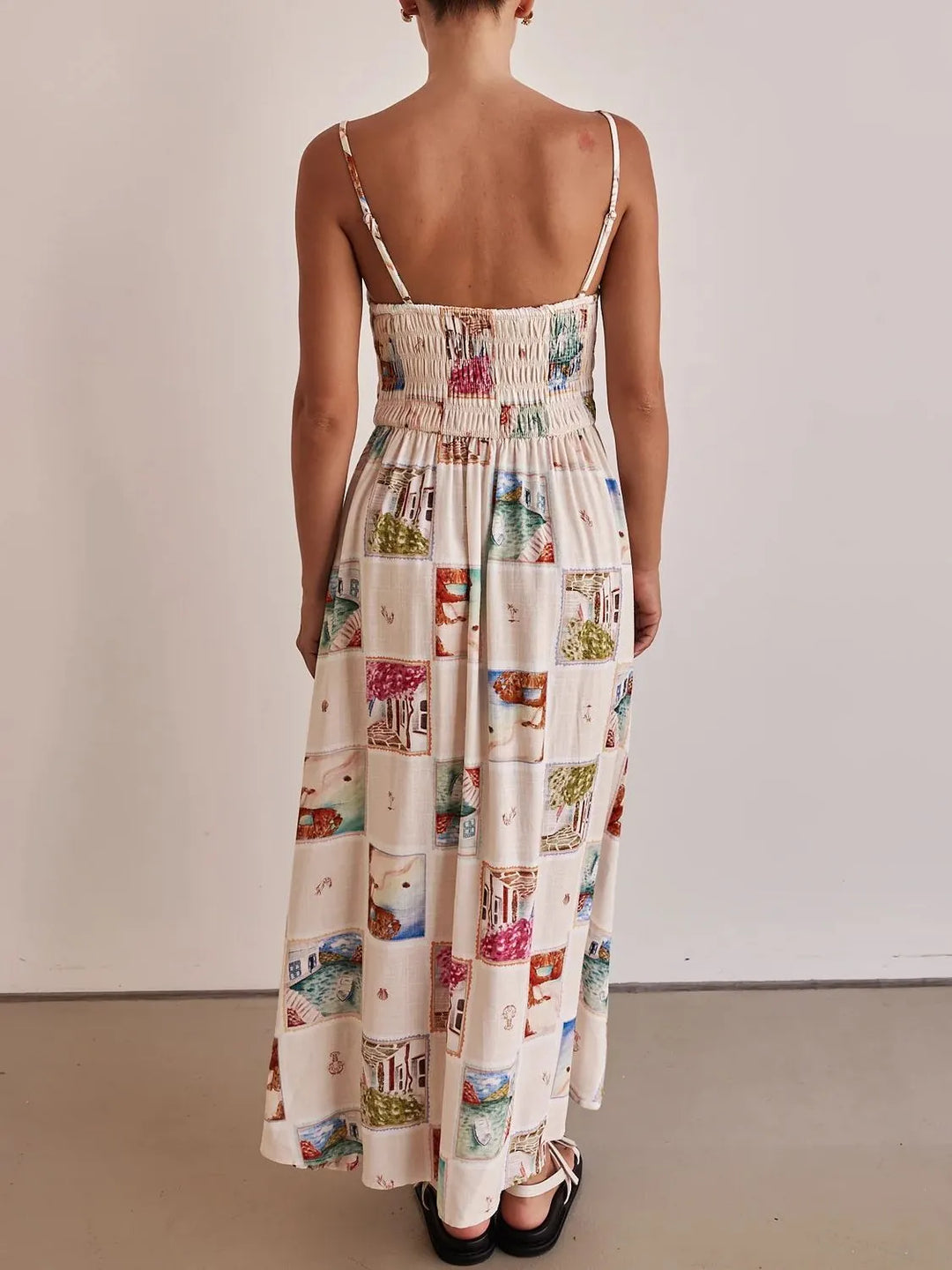 Smocked Square Neck Cami Dress