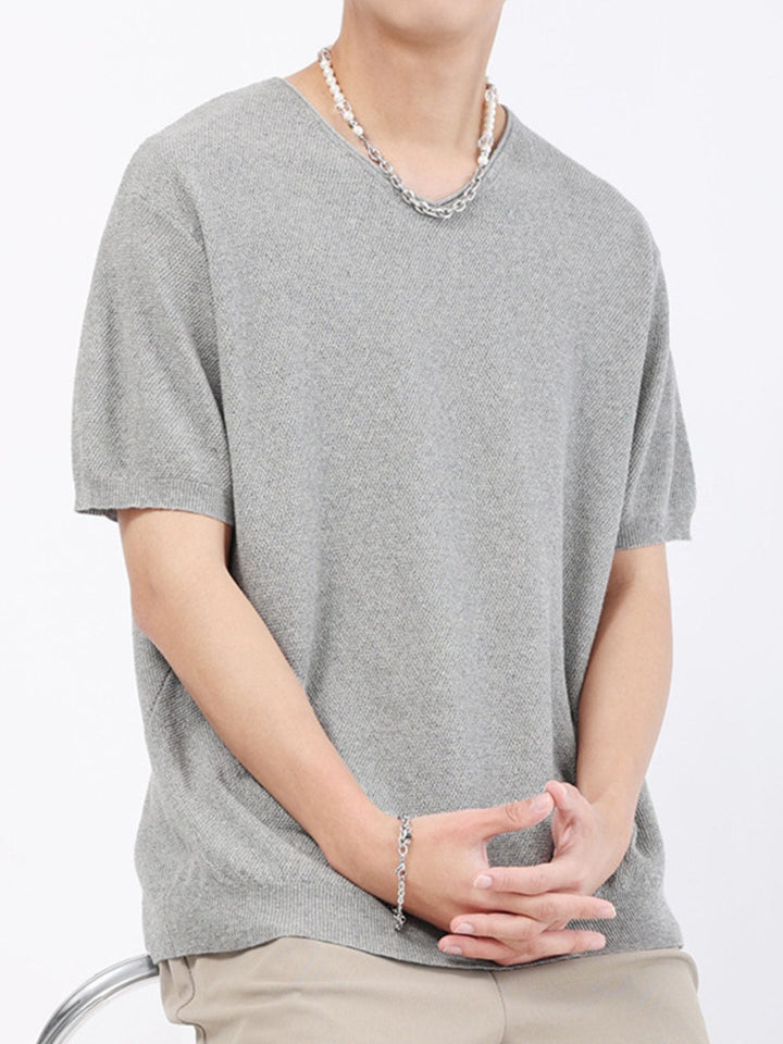 Men's Plus Size Casual Knit Short Sleeve T-Shirt