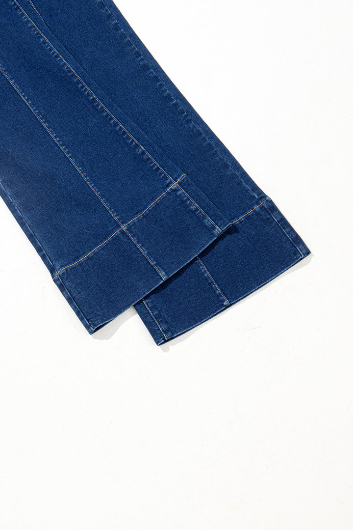 Sail Blue Center Seam Deep Wash Straight Jeans