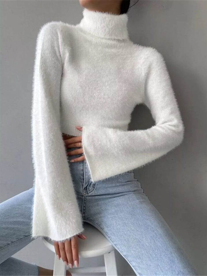 Turtleneck Flare Sleeve Sweater