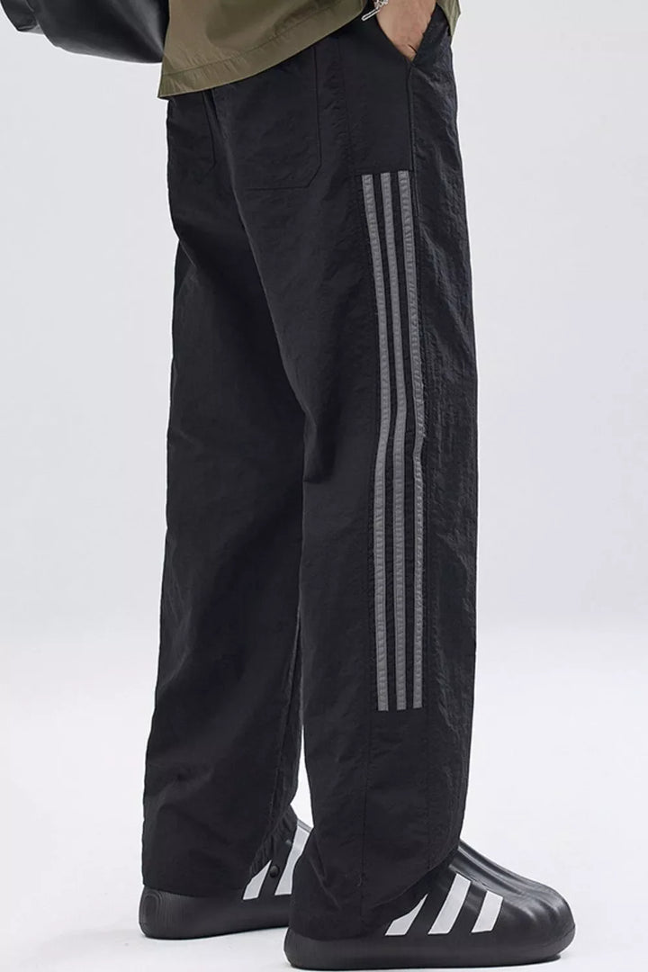 Men's Full Size Casual Loose-Fit Pants with Side Stripes Plus Size