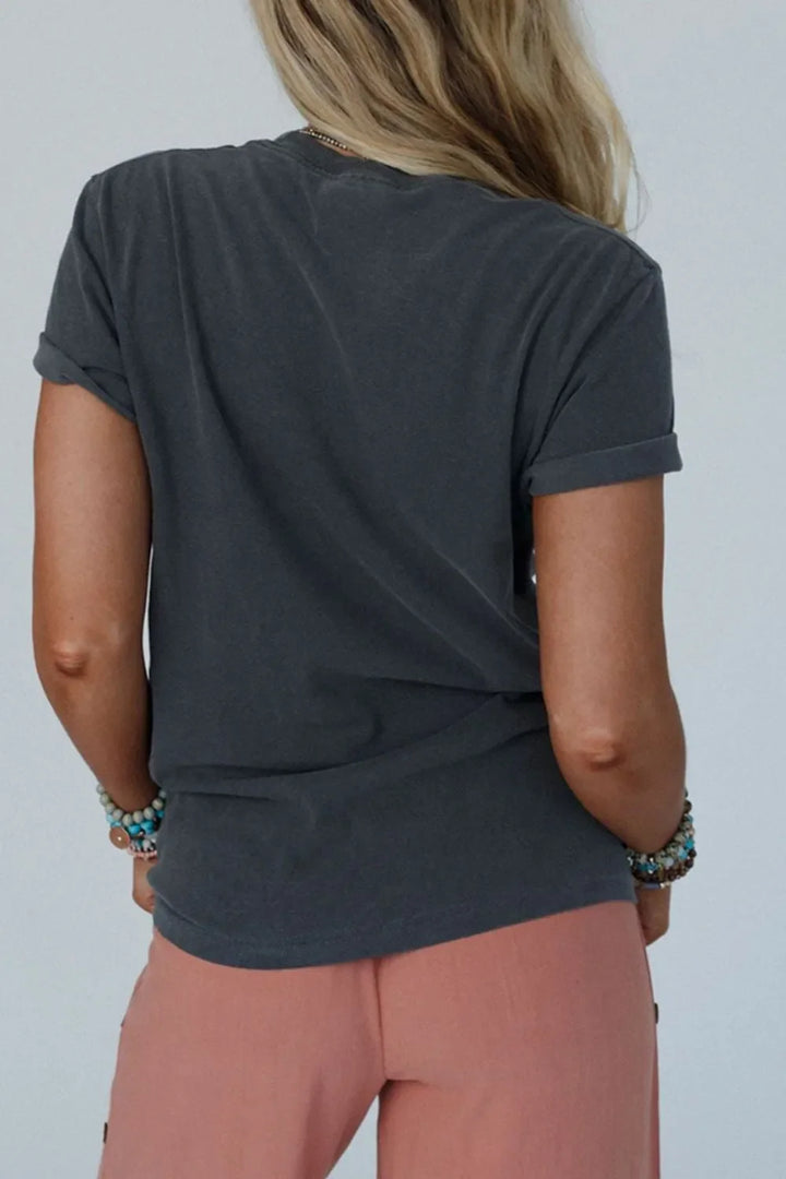 RISE WITH THE SUN Graphic Round Neck Short Sleeve T-Shirt