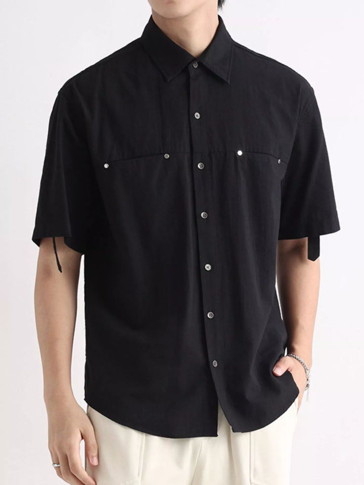 Men's Plus Size Short Sleeve Button-Down Shirt