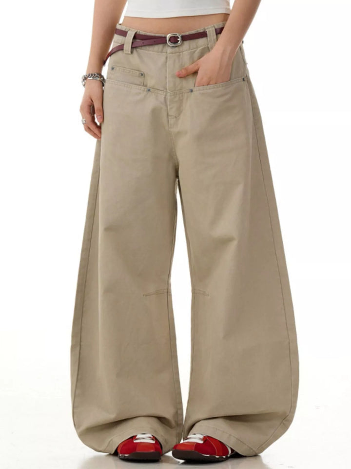 Men's Full Size Wide Leg Pants with Pockets Plus Size