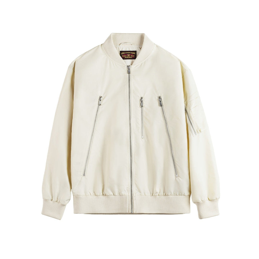 Casual White L2B Pilot Jacket Nylon Thin Baseball Uniform