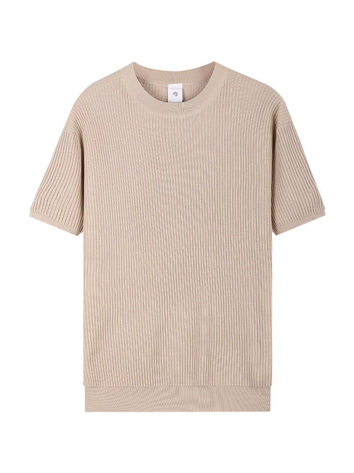 Men's Plus Size Ribbed Knit Relaxed Fit T-Shirt