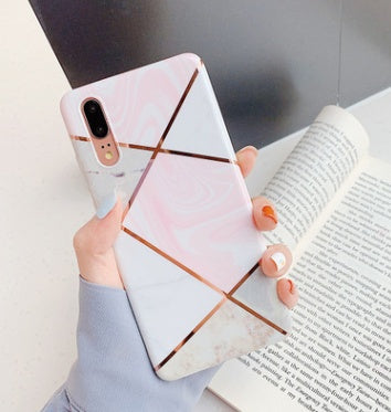 Retro geometric marble mobile phone case