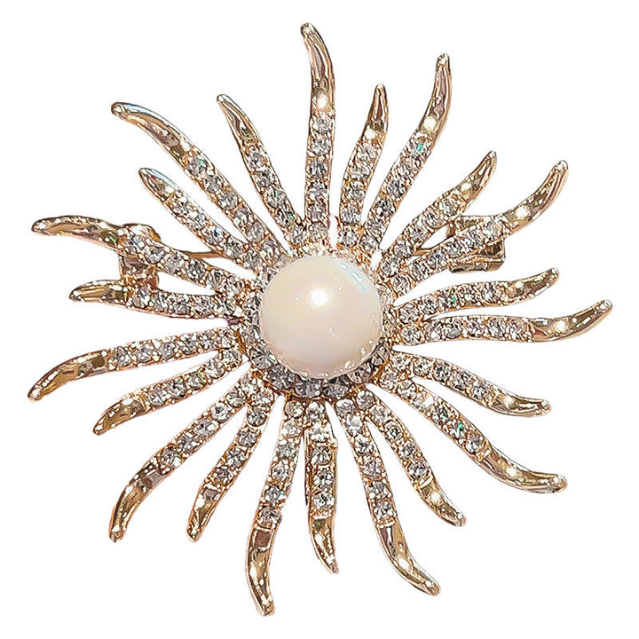 Elegant Rhinestone Sunflower Brooch For Women