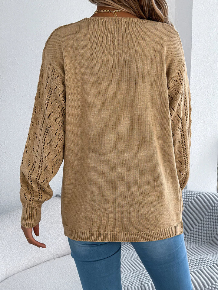 Openwork Open Front Cardigan