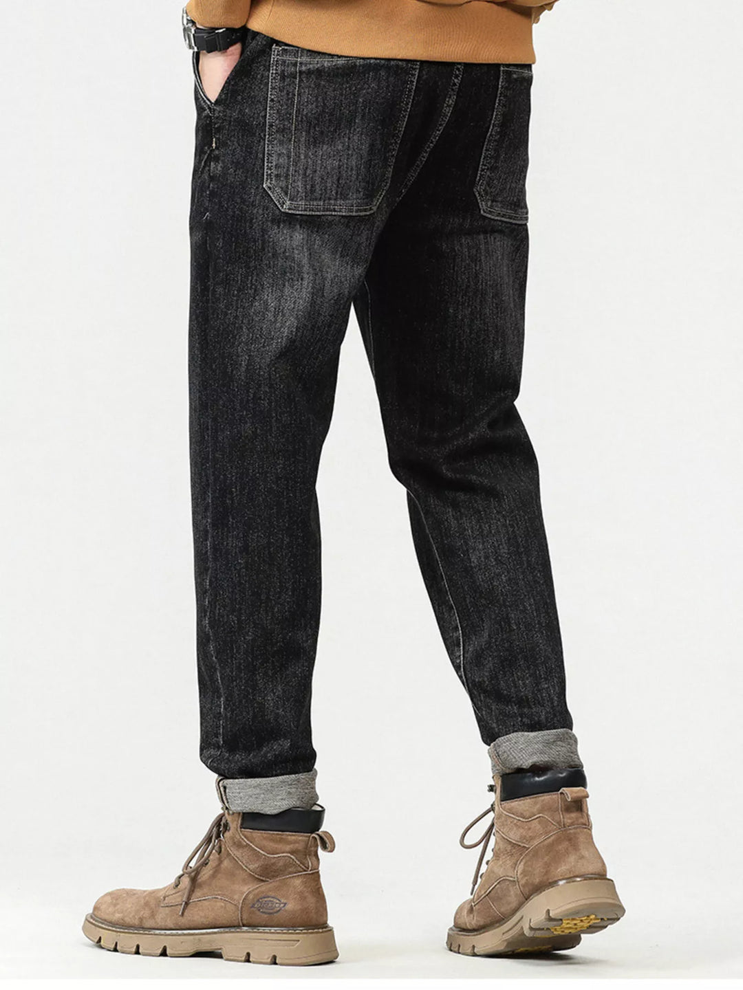 Men's Plus Size Vintage Wash Relaxed Fit Jeans
