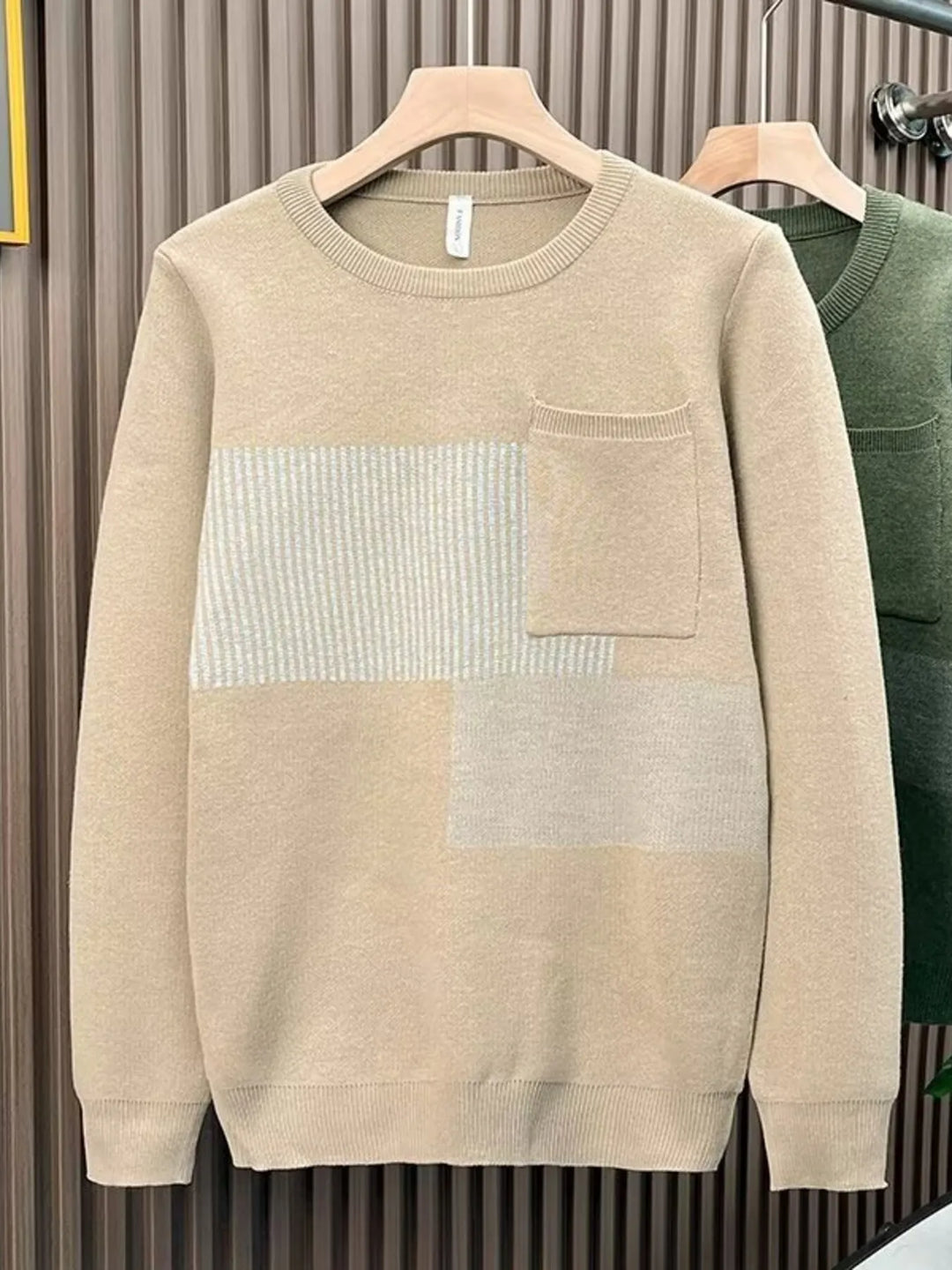 Men's Striped Round Neck Long Sleeve Sweater