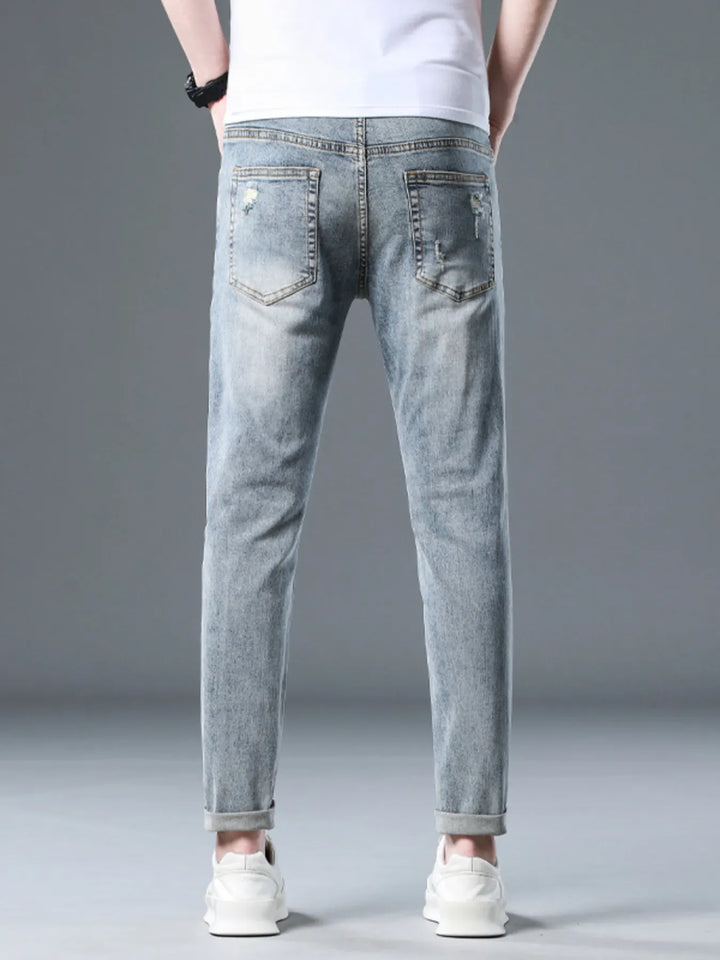 Men's Plus Size Distressed Slim Fit Jeans
