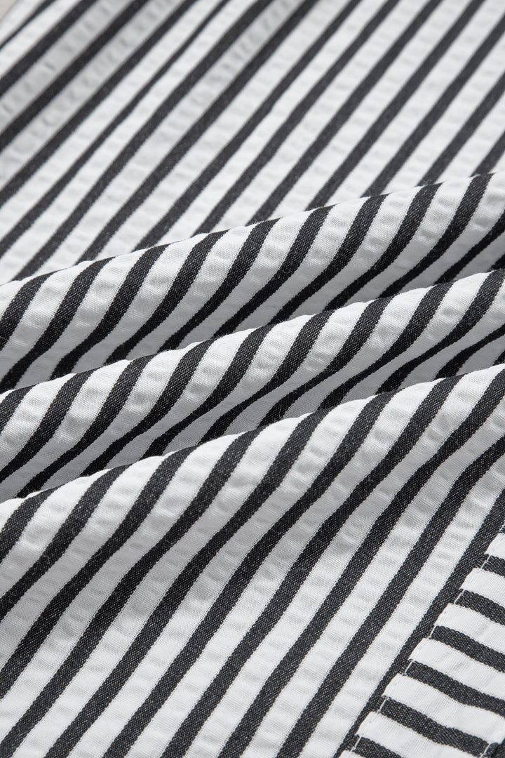 Black Stripe Wide Leg Casual Pants