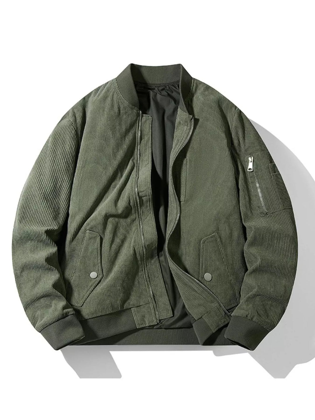 Men's Plus Size Zip Up Long Sleeve Jacket