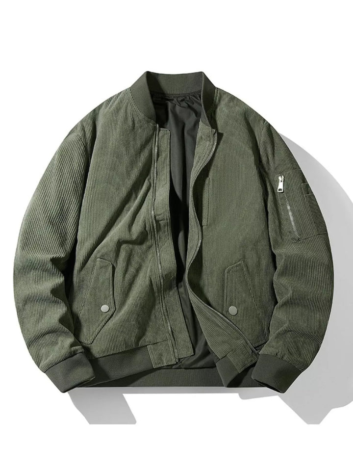 Men's Plus Size Zip Up Long Sleeve Jacket