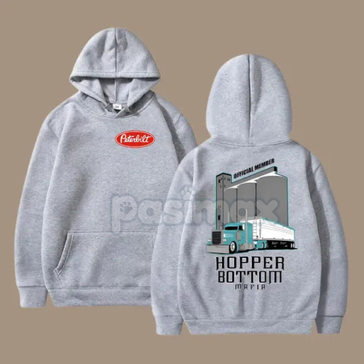 Hopper Bottom Mafia Hoodie – Peterbilt Semi Truck Graphic Pullover, Grain Hauler Trucker Apparel, Unisex