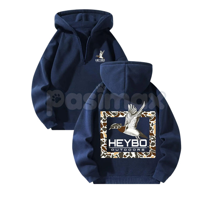Cozy Half-Zip Men's Hooded Sweatshirt – Premium Garment-Dyed Fleece, Heavyweight Winter Pullover
